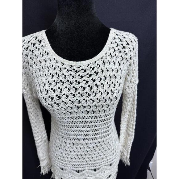 Rue21 Womens Crochet Boho Long Sleeve Top Festival Beachy Fairycore XS - Picture 2 of 9